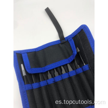 Pinzas de 12 piezas en bolsa de nailon de acero inoxidable